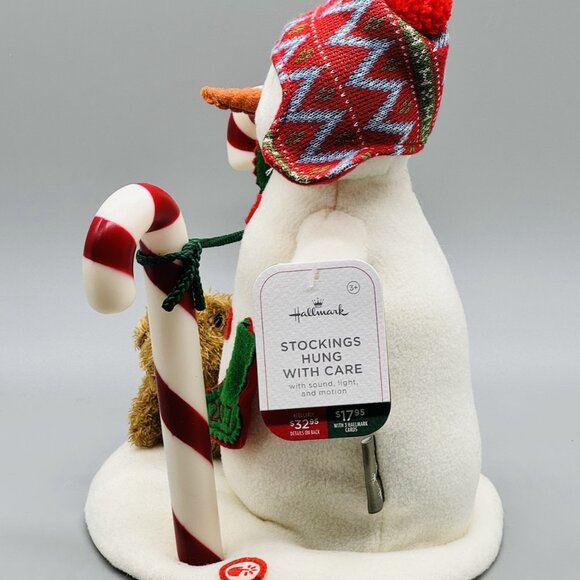 Hallmark Jingle Pals Stockings Hung with Care Animated Singing Snowman 2017 TAGS - Picture 6 of 12